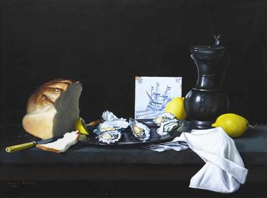 Appraisal: Dennis Ramsay - Still Life with Oysters tempera on board