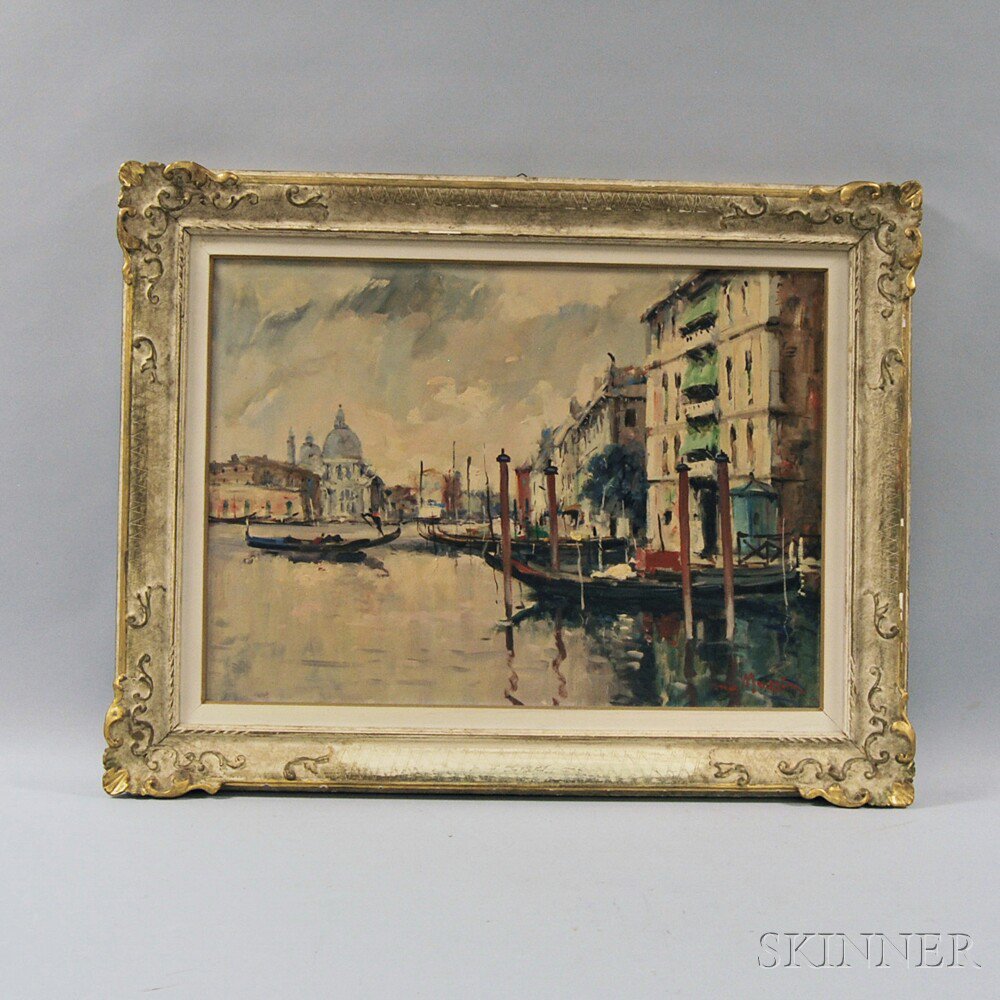 Appraisal: Italian School th Century Two Views of Venice Both signed