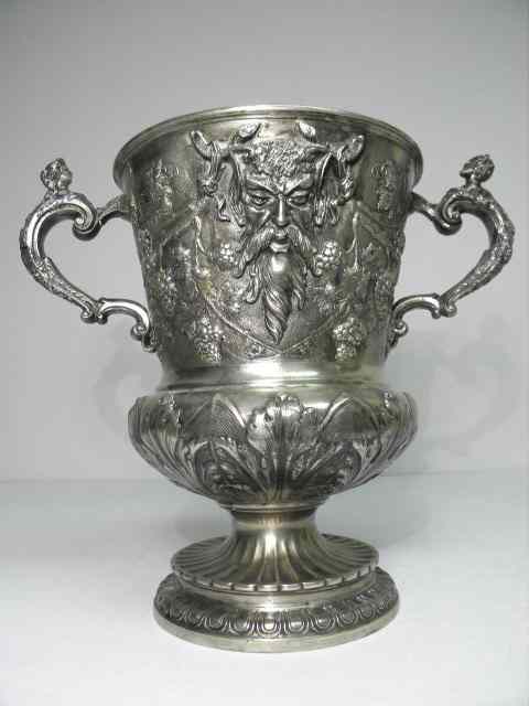 Appraisal: Hanau th century continental silver figural wine cooler by Georg