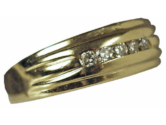 Appraisal: Gent's karat yellow gold ring channel set with approx carats