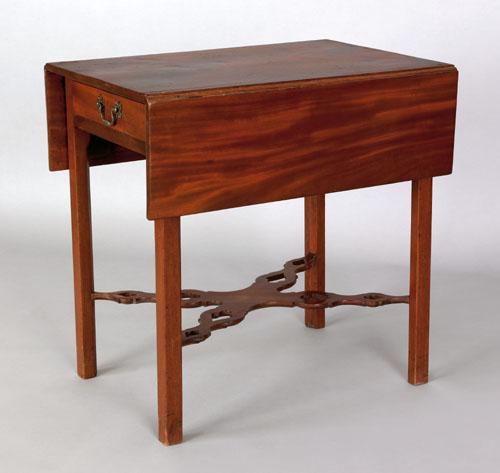 Appraisal: Pennsylvania Chippendale mahogany pembroke table ca with a single drawer