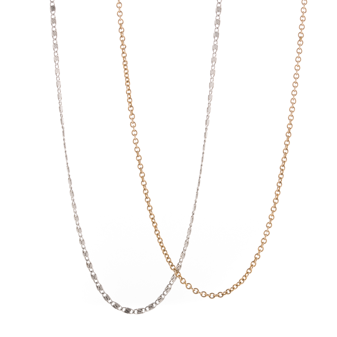 Appraisal: A Pair of Lady's Gold Chains K white gold S