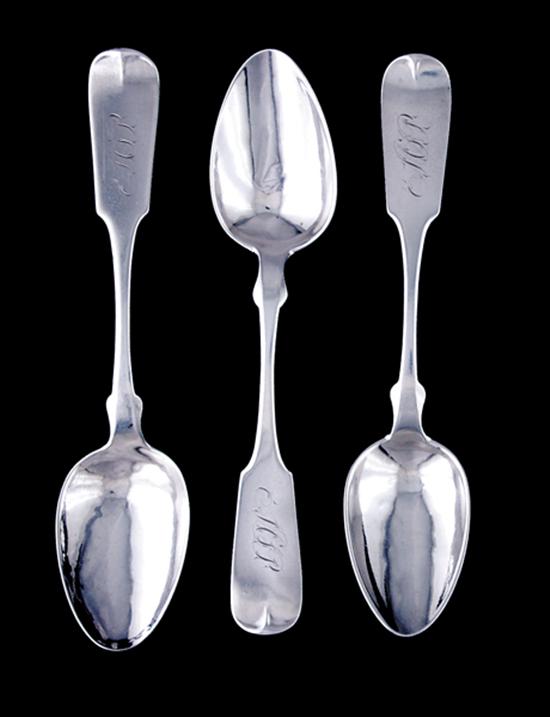 Appraisal: Southern coin silver serving spoons W Carrington Co Charleston SC