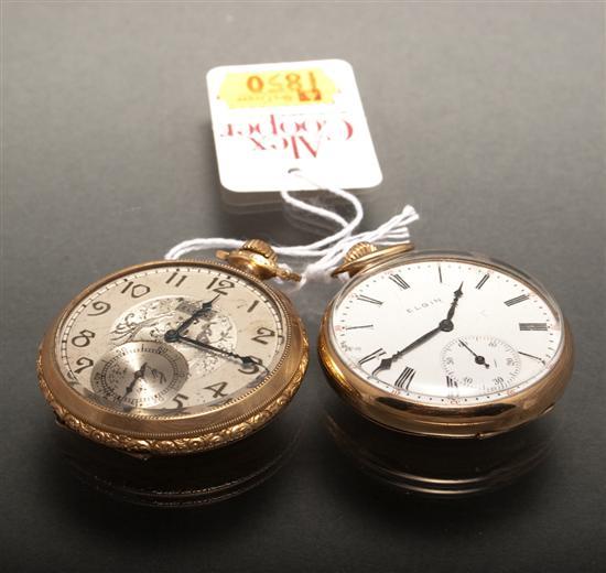 Appraisal: Two Elgin open-face pocket watches gold-filled movement marked Elgin Natl