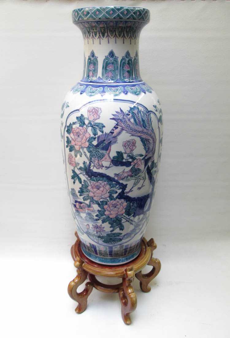 Appraisal: CHINESE PORCELAIN FLOOR VASE baluster form and featuring reserves of