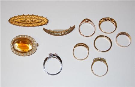 Appraisal: A five stone diamond ring and other jewellery to include