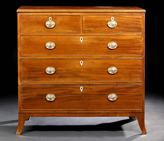 Appraisal: Regency Mahogany Chest th century the rectangular top with reeded