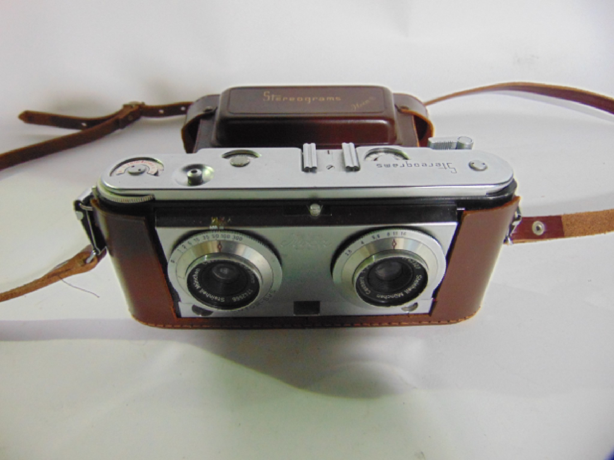 Appraisal: A cased th century stereo camera believed to be produced