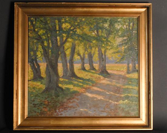 Appraisal: Finn Wennerwald - Danish A Forest Landscape an oil on