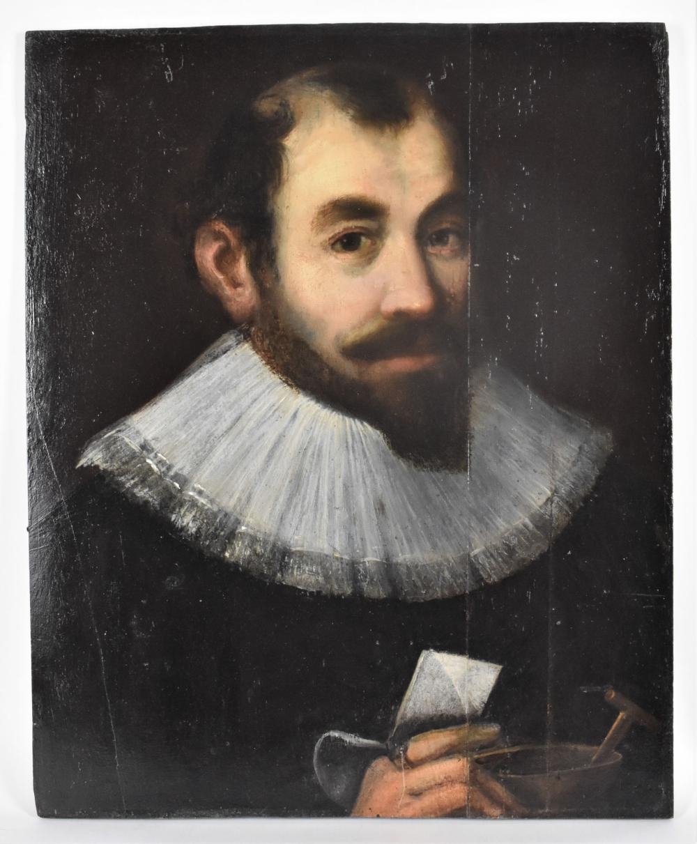 Appraisal: Portrait of a Bearded Gentleman in a Crinoline Collar Unsigned