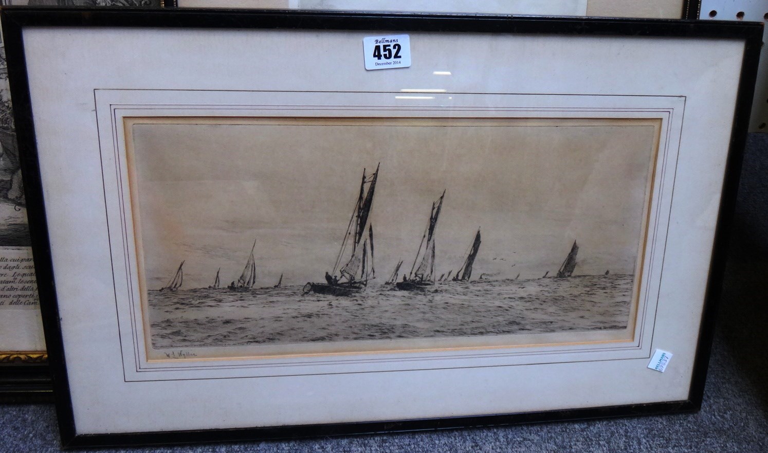 Appraisal: William Lionel Wyllie - Yachts in a stiff breeze etching