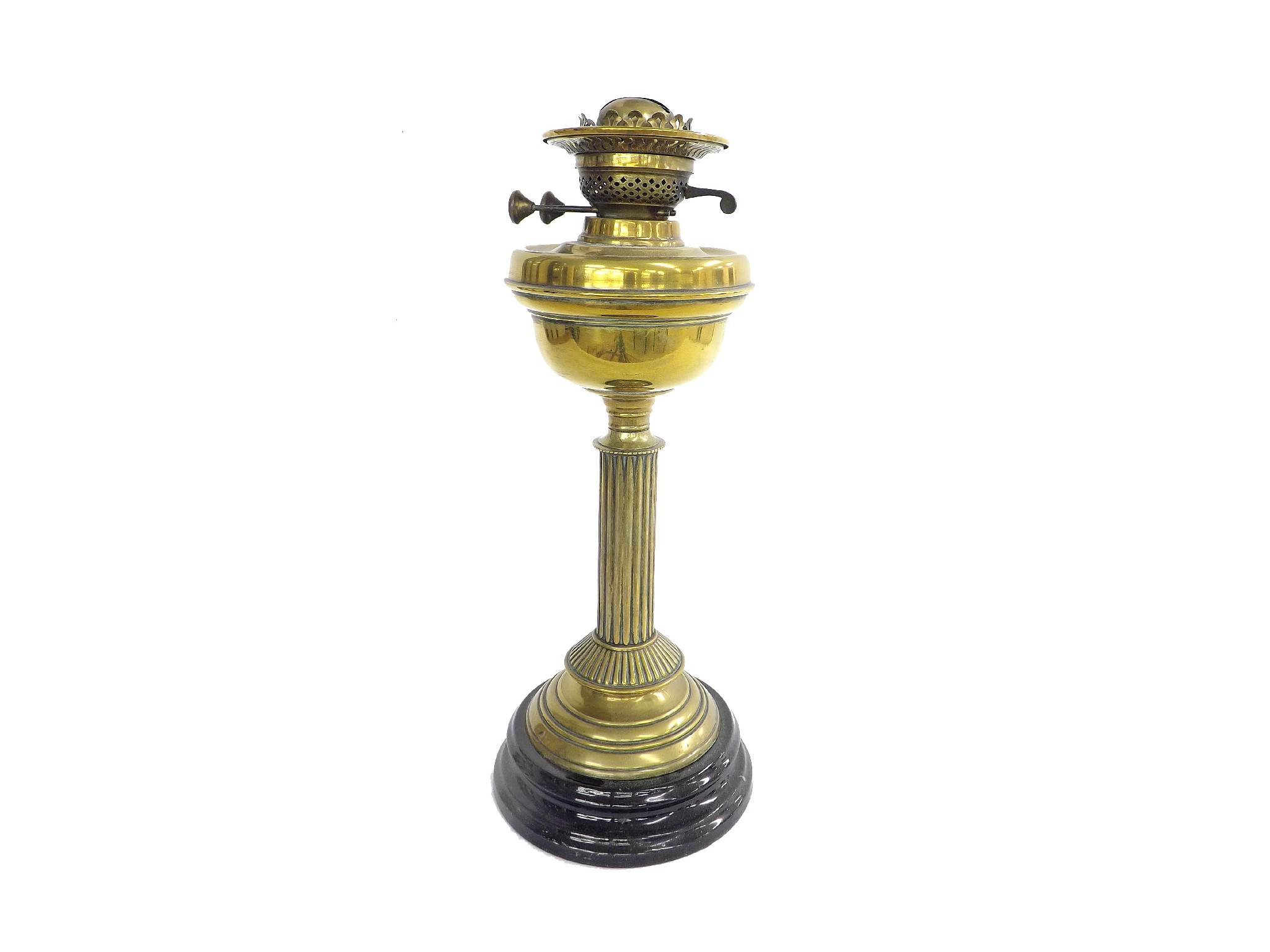 Appraisal: Victorian corinthian column brass oil lamp high no shade