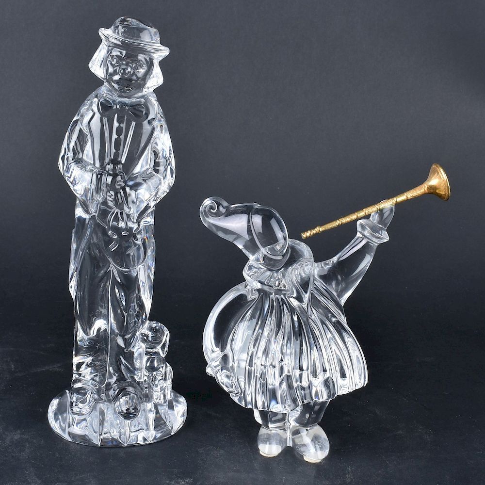 Appraisal: Baccarat Waterford Figurines Grouping of Two Vintage Crystal Figures Includes