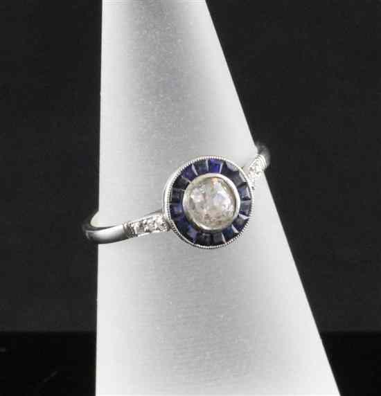 Appraisal: An ct white gold brilliant cut diamond and square cut