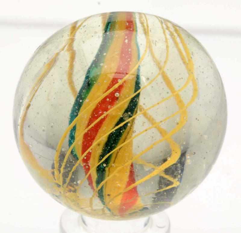 Appraisal: Solid Core Swirl Marble Yellow solid core with orange and