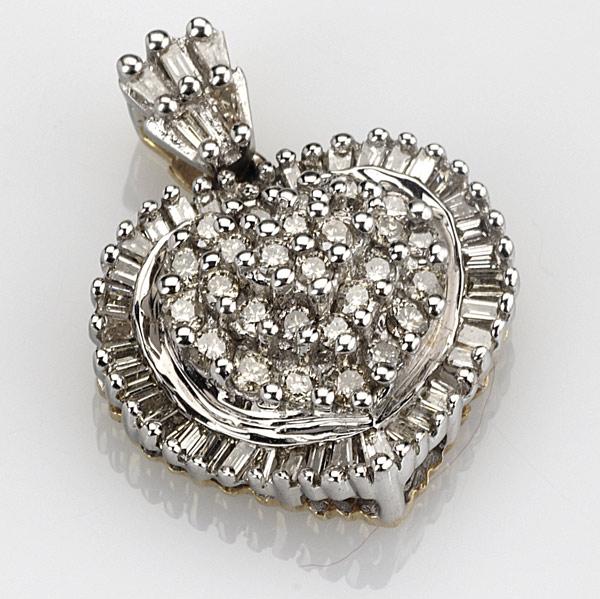 Appraisal: DIAMOND HEART PENDANT k wg and yg Approx cts TW