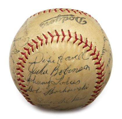 Appraisal: Lot Brooklyn Dodgers - Signed Baseball Ephemera Baseball signed by