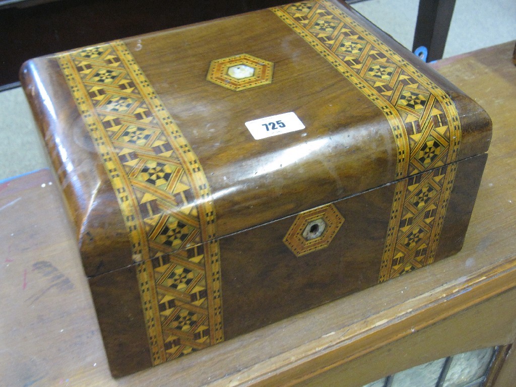 Appraisal: Parquetry inlaid jewellery box