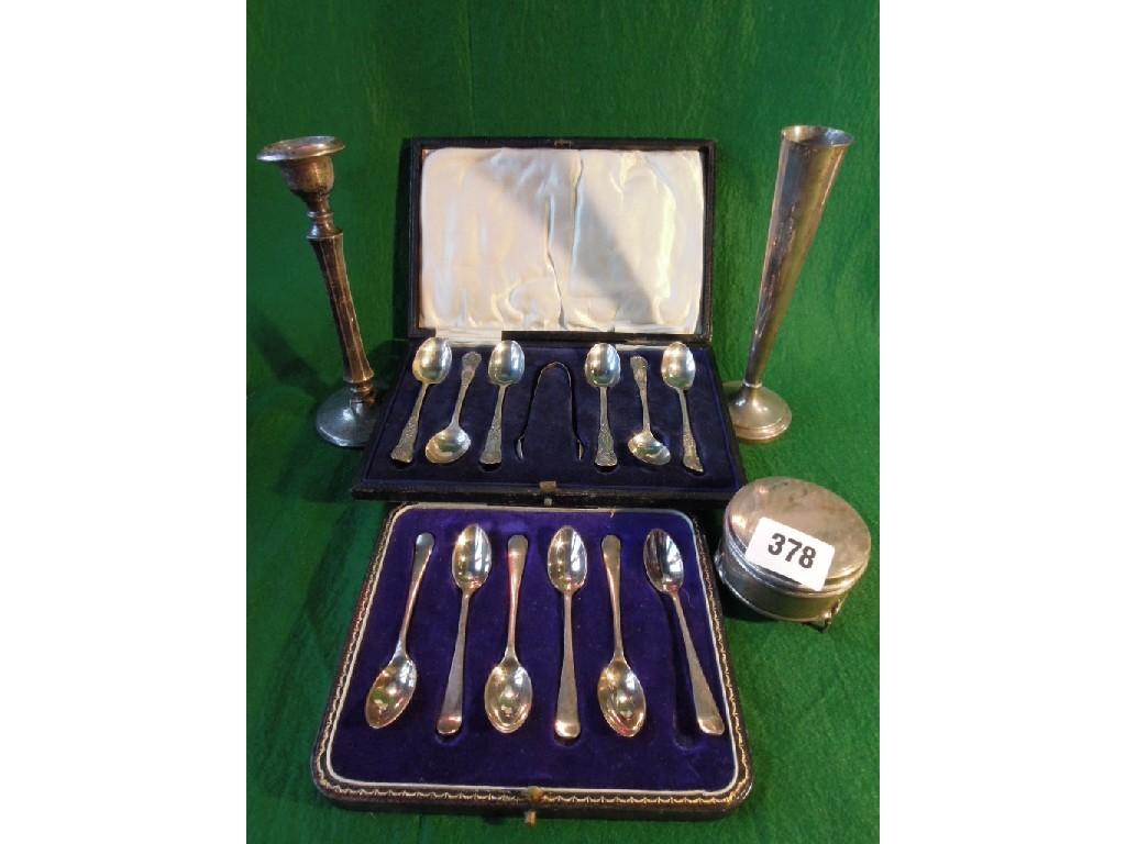 Appraisal: Two boxed sets of silver teaspoons a napkin ring a