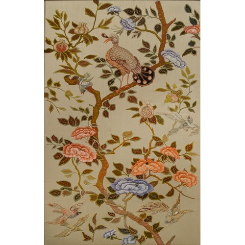 Appraisal: An Arts and Crafts silk and wool embroidered panel c