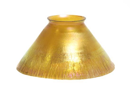 Appraisal: Tiffany Favrile Glass Shade of conical from signed L C