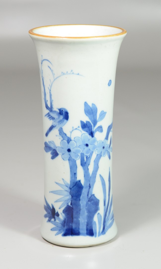 Appraisal: Chinese porcelain blue white baluster vase bird floral decoration -