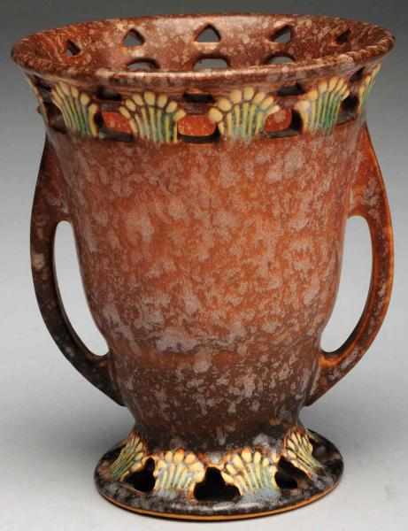 Appraisal: Roseville Tan Ferella Vase Shape - Mottled tank background with