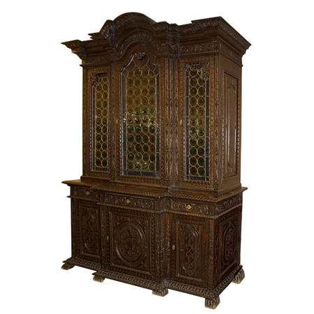 Appraisal: Baroque Style Carved Mahogany Two-Part Cabinet Estimate -