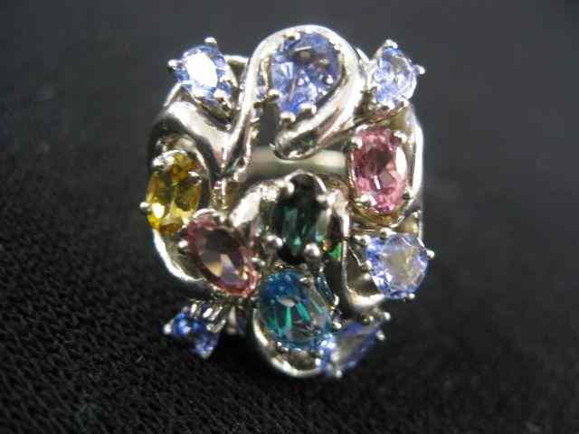 Appraisal: Gemstone Ring pear shaped gems including citrine tourmaline blue topaz