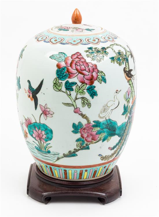 Appraisal: Sale Lot A Chinese Porcelain Vase and Cover of ovoid