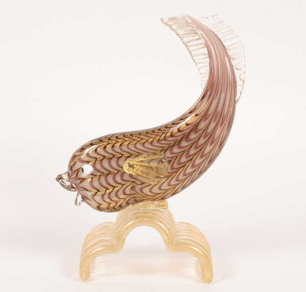 Appraisal: Barovier Toso Murano Art Glass Fish Sculpture with Deco design