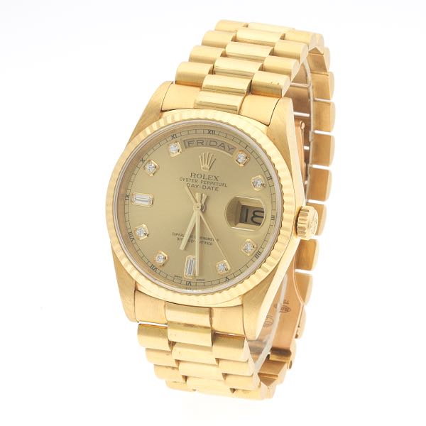 Appraisal: ROLEX PRESIDENTIAL MODEL K GOLD AND DIAMOND DIAL WATCH CA