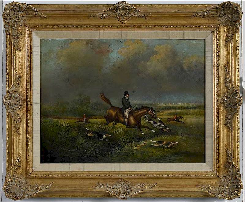 Appraisal: British School Sporting Painting th century The Chase oil on