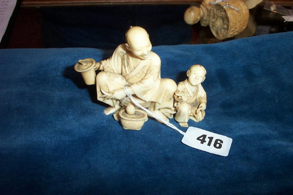 Appraisal: A good quality th century Japanese carved ivory figure of