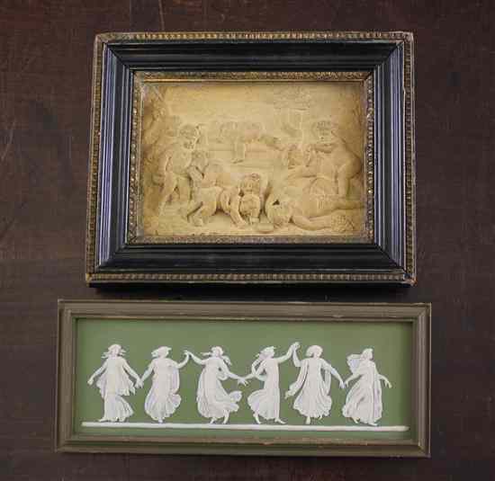 Appraisal: A Wedgwood sage green jasper plaque late th early th