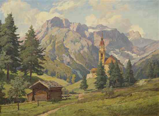 Appraisal: Leopold Beran Austrian - The Church oil on canvas signed