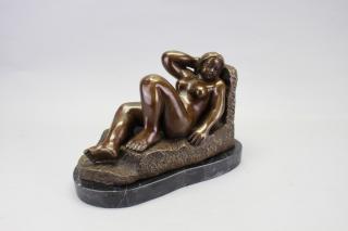 Appraisal: After Botero Signed Reclining Nude Bronze After Botero Signed Reclining