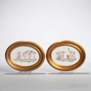 Appraisal: Pair of Wedgwood Bone China Plaques England early th century