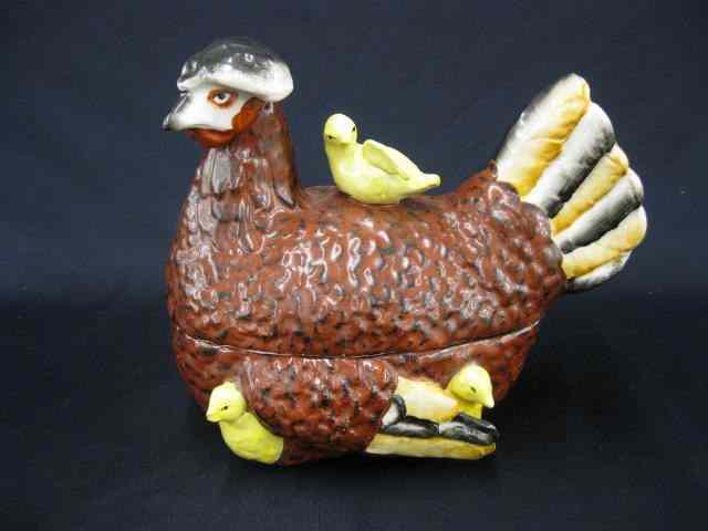 Appraisal: Staffordshire Pottery Figural Hen on Nest '' tall '' long