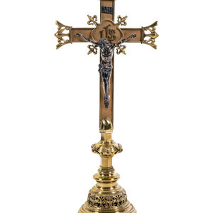 Appraisal: A Gorham Silver and Gilt Brass Altar Crucifix Early th