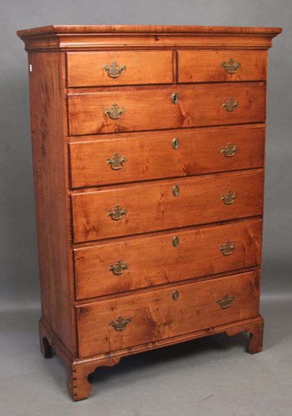 Appraisal: Chippendale Rhode Island maple six-drawer tall chest EST