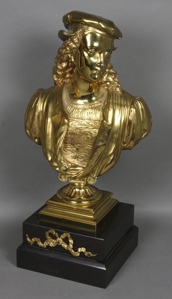 Appraisal: Late th early th Century bronze gilt bust on marble