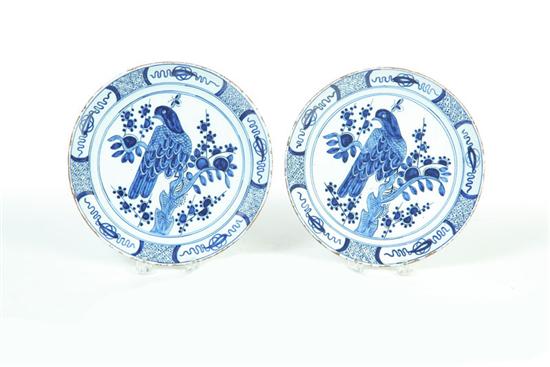 Appraisal: PAIR OF DELFT PLATES Netherlands st half- th century Tin