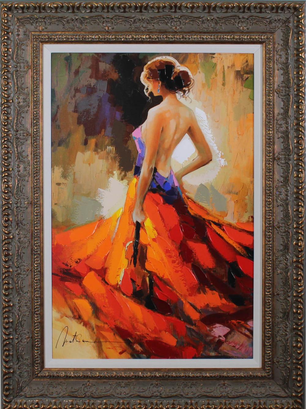 Appraisal: ANATOLY METLAN Ukraine b embellished giclee on canvas Autumn a