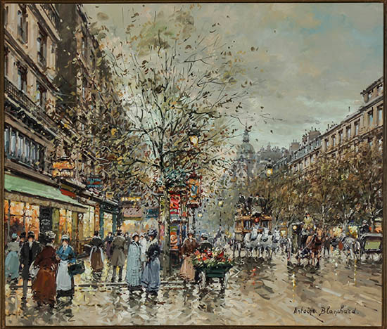 Appraisal: Antoine Blanchard French - Boulevard des Italiens Paris Signed Antoine