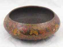 Appraisal: A hand decorated brass bowl from Kashmir circa approx cm