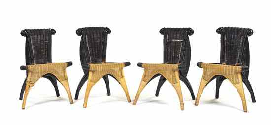 Appraisal: A Set of Four Wicker Side Chairs Borek Sipek of