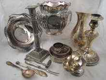 Appraisal: A quantity of silver plate including a pair of Corinthian