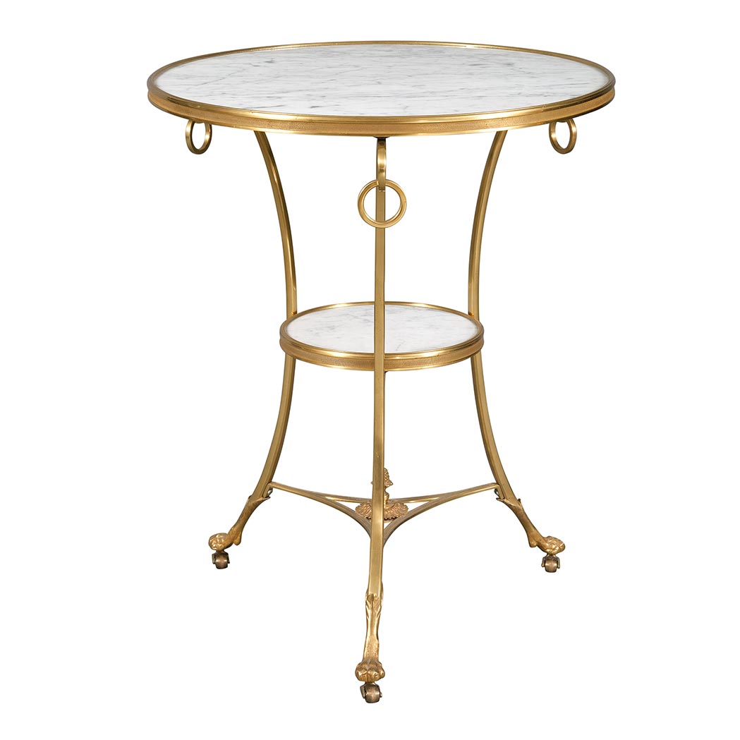 Appraisal: Continental Neoclassical Style Gilt-Metal and Marble Gueridon The circular white