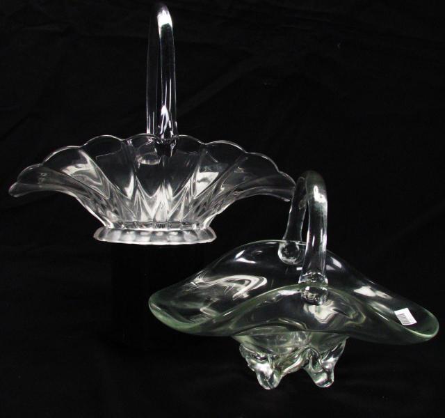 Appraisal: Two Vintage Pattern Glass Baskets '' long and '' long